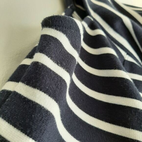 MAEVE Anthropologie Structured Off-The-Shoulder Top Blue & White Sz S Flawed - Picture 6 of 16